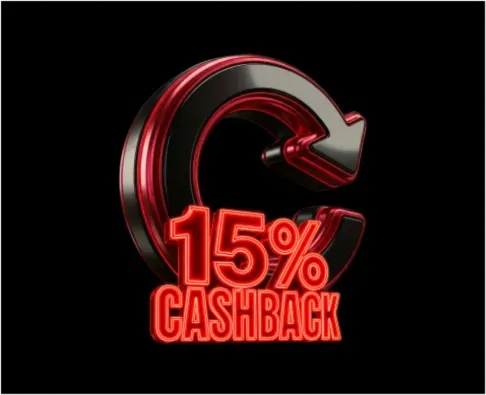 Instant welcome 15% cashback